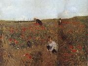 Mary Cassatt People Picking up the flower at the field oil on canvas